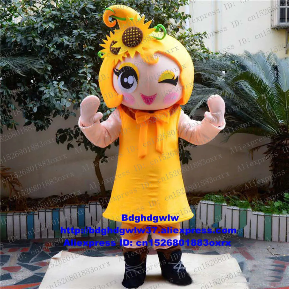 Costumes de mascotte jaune Suower Sun Flower Taiyanfa Bloom Posy Costume de mascotte adulte personnage de dessin animé quelqu'un à l'intérieur de la planification de la mode Zx994