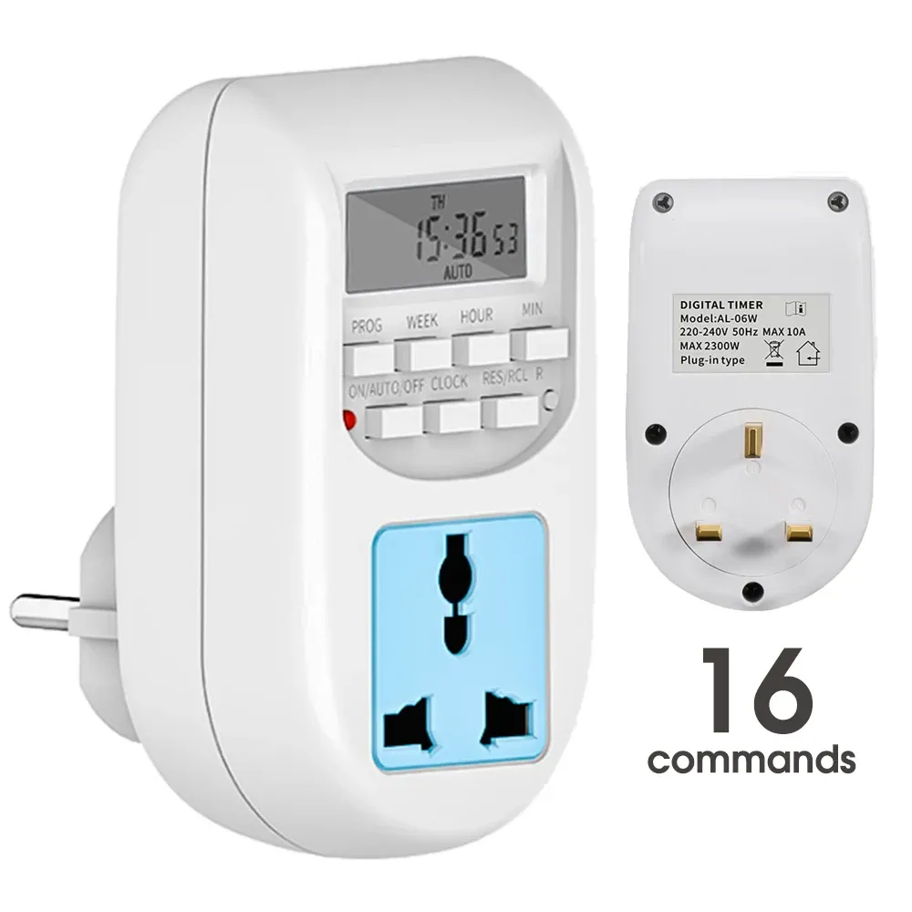 Timers Digital Infinite Repeat Cycle Timer Plug för elektriskt utlopp 24 timmar Programmerbar Timed Power Switch Control Pump Irrigation