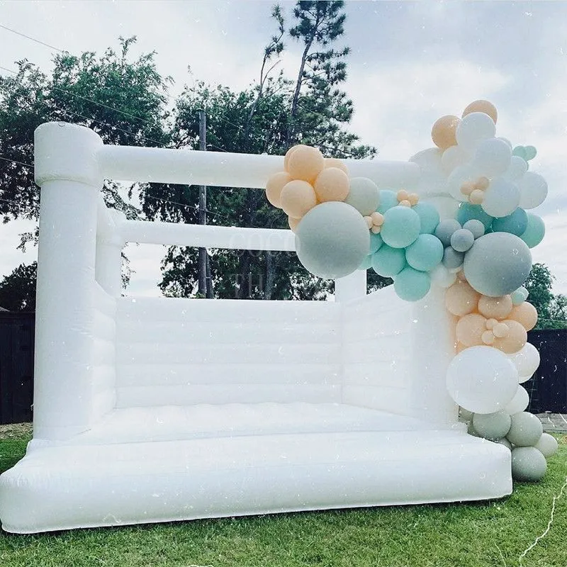 Atacado atividades ao ar livre casamento modular bouncer inflável casa pulando castelo inflável adultos crianças casa branca para festa de aniversário