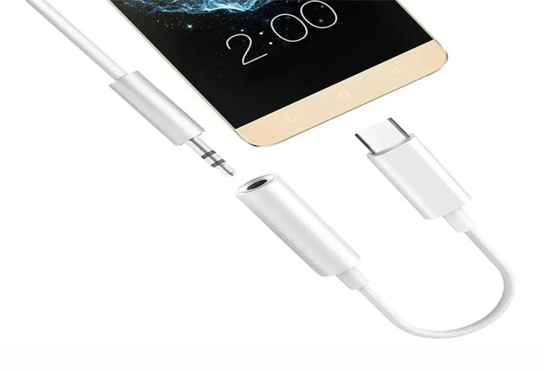 Micro Type C إلى 35 مم محول Aux Aux لـ Huawei P20 Pro Honor20 10 سماعة رأس Adaptador USB C Cable Conceldter1623038