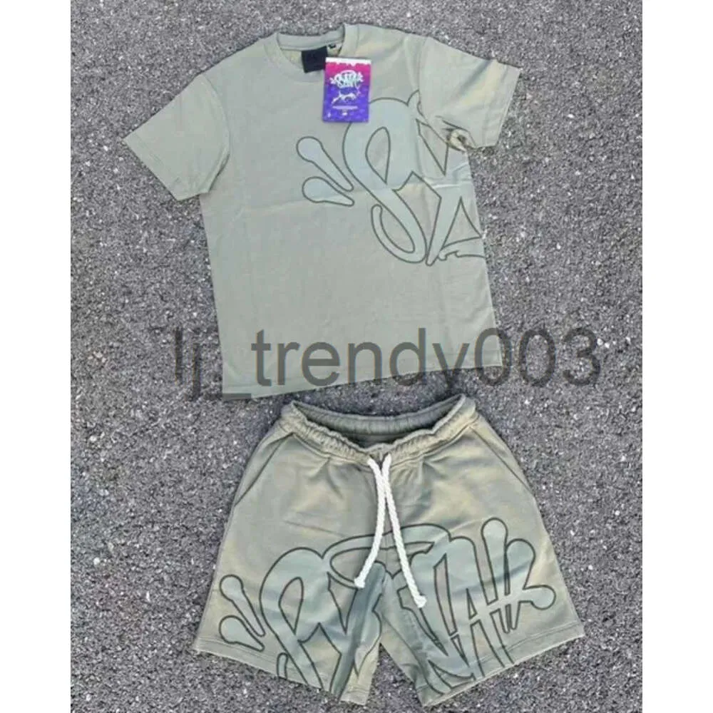 Camisa verde syna syna central cee verão conjunto camiseta masculina impressão na moda synaworld manga curta roupas de treino synas camisas wy