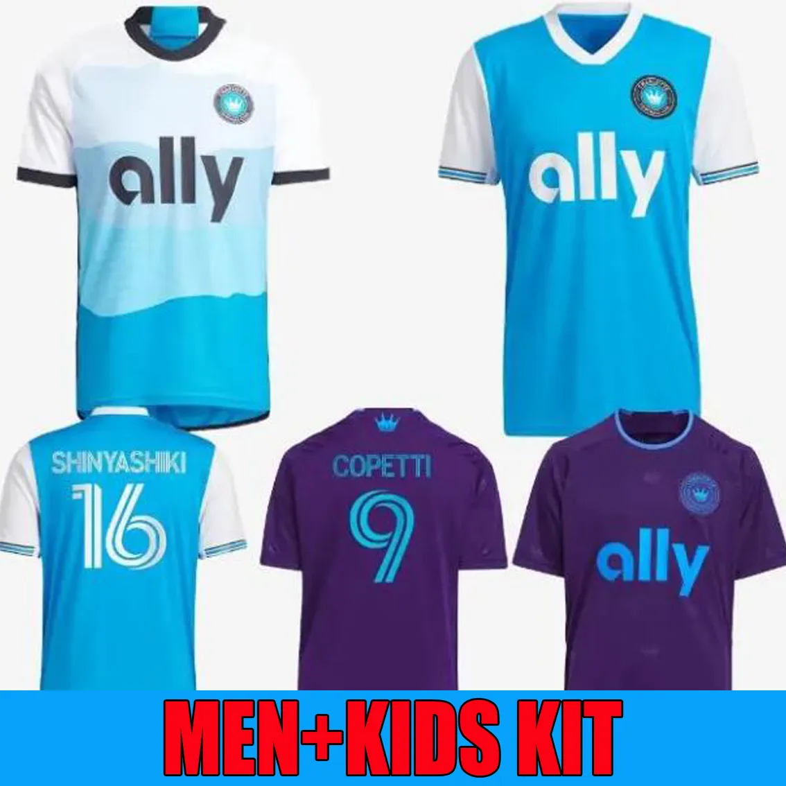 2024 Charlotte FC Player Player Soccer Jerseys Home Away Men Kids Kit 24 25 Swiderski Bender Ortiz Contence Concept