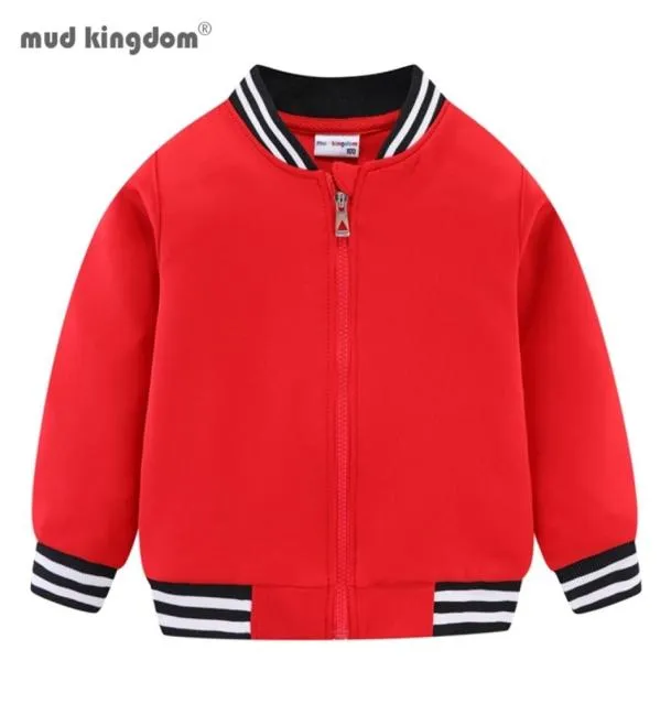 Mudkingdom Girls Boys Baseball Jacket Quickdry Plain Kids Spring Autumn Clothes for Boy Outerwear Zip Up Loose 2108243953189