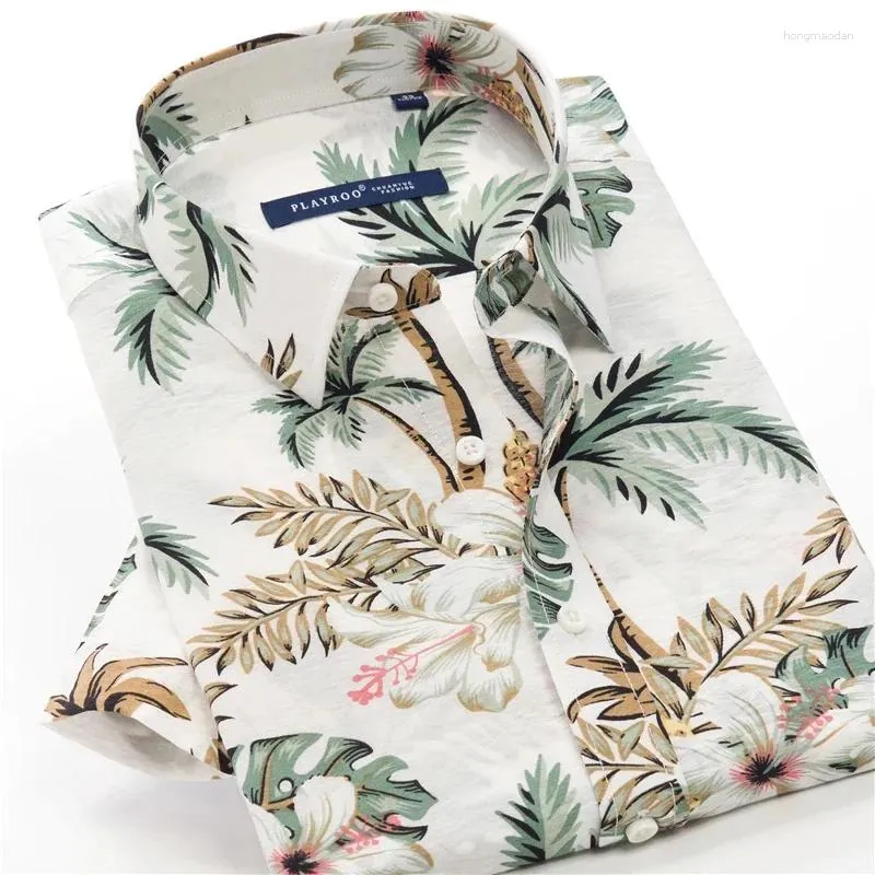 Men's Casual Shirts Ultra-thin Summer Mens Short-sleeved Floral Shirt Plus Size 7XL 8XL 9XL 10XL Beach Seaside Print Loose Hawaiian