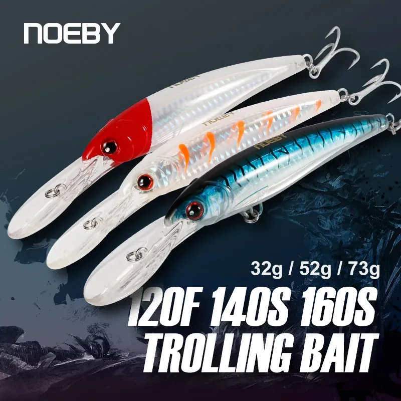 NOEBY 120mm Floating 140mm 160mm Slow Sinking Minnow Fishing Lures Artificial Bait Trolling Wobblers Sea Winter Fishing Lure 240312