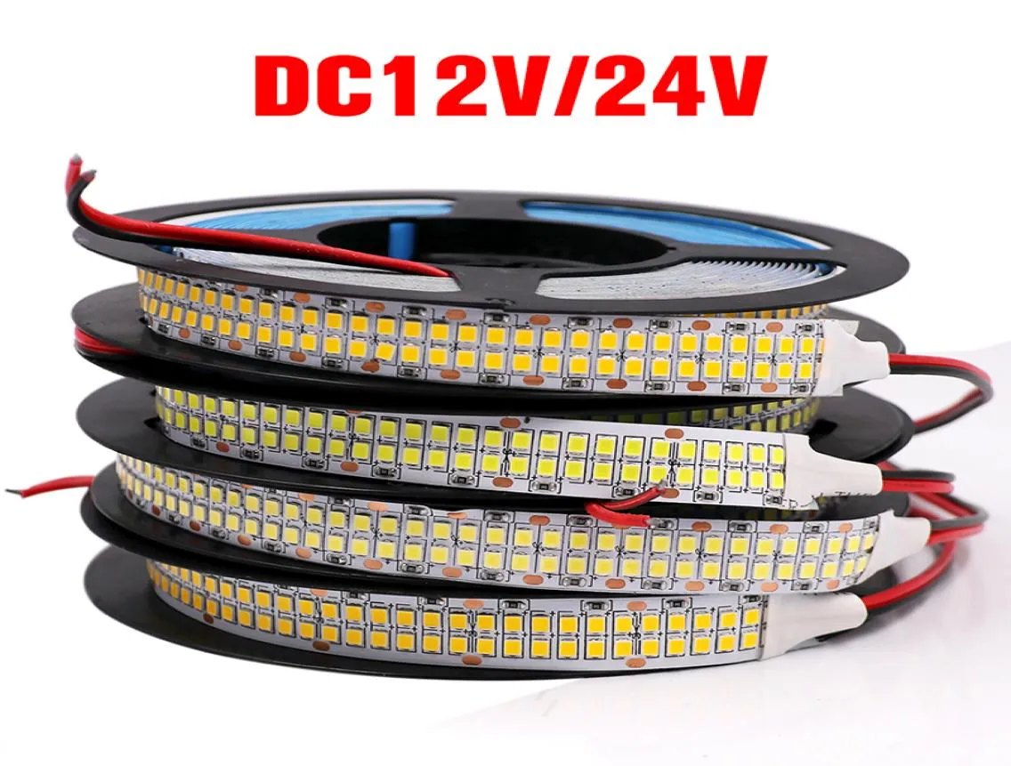 480LEDSM LED 스트립 2835 SMD 12V 24V 2400LEDS 더블 로우 플렉시블 테이프 로프 조명 8837505