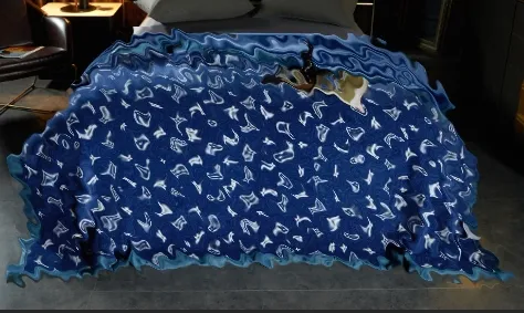 Верх двухслойный AB версия комбинированный фетр фланель модный бренд для взрослых утолщенное одеяло для отдыха одиночное детское одеяло оптом