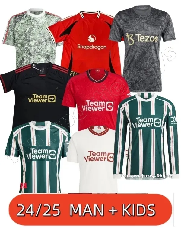 2024 2025 MAINOO MONTE Fútbol Jes CASEMIRO GARNACHO HOJLUND Jugador RASHFORD Mangas largas Camisetas de fútbol 24 25 ERIKSEN Hombres Niños Conjuntos MARTINEZ Fútbol