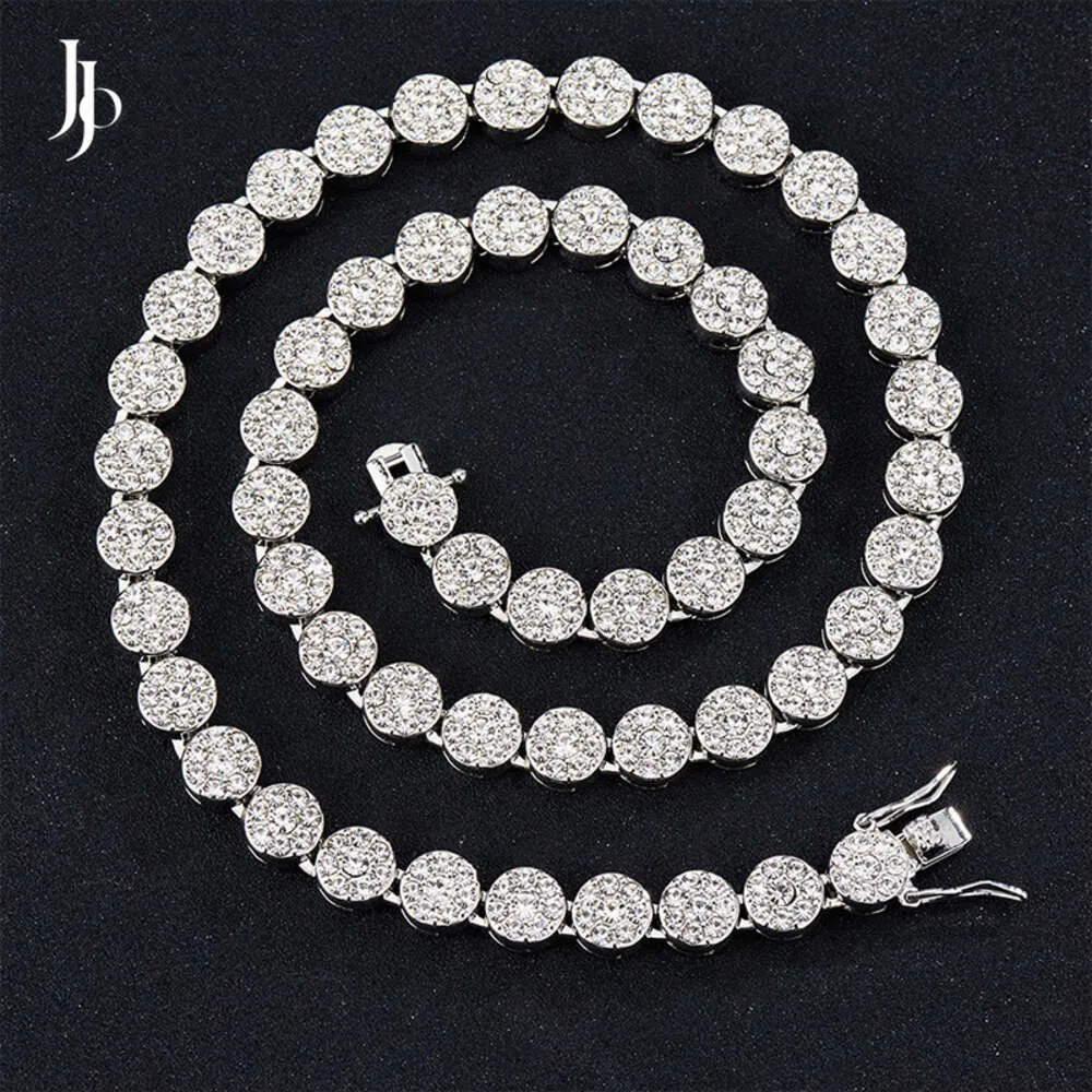 Colar de tênis masculino Jojo Fashion Miami Rock Candy Moissanite Diamante Cuban Link Chain Masculino