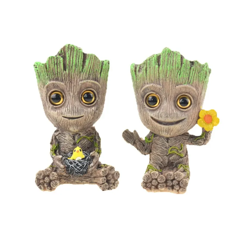 Decorations 1PC Cute Cartoon Tree Man Aquarium Cute Resin Mini Tree Shape Aquarium Fish Tank Oxygen Pump Bubble Stone Decoration Fishbowl