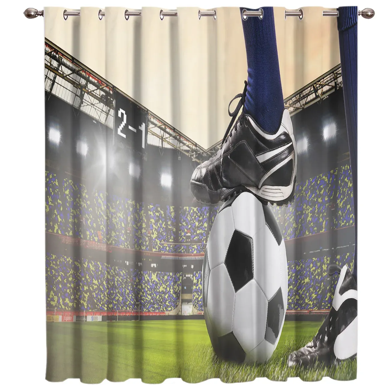 Curtains Gymnasium Soccer Curtains Balls Football Design 3D Window Curtains for Living Room Bedroom Kitchen Cortinas Para Sala De Estar