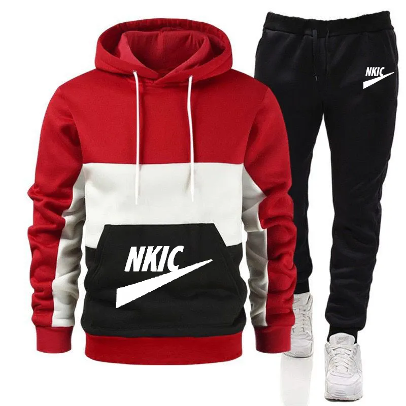 Mens Sports Tracksuit Logo Imprimir Hoodie Espaço Algodão Jaqueta Conjuntos de Suor Casacos Moletom Homem Calça Casual Correndo Mulher Sportswear Ternos de Fitness