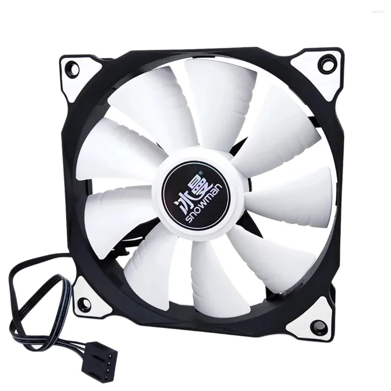 Łyżki Snowman Computer Case Fan 12cm Ciche 4pin PWM Desktop Cooling CPU na PC