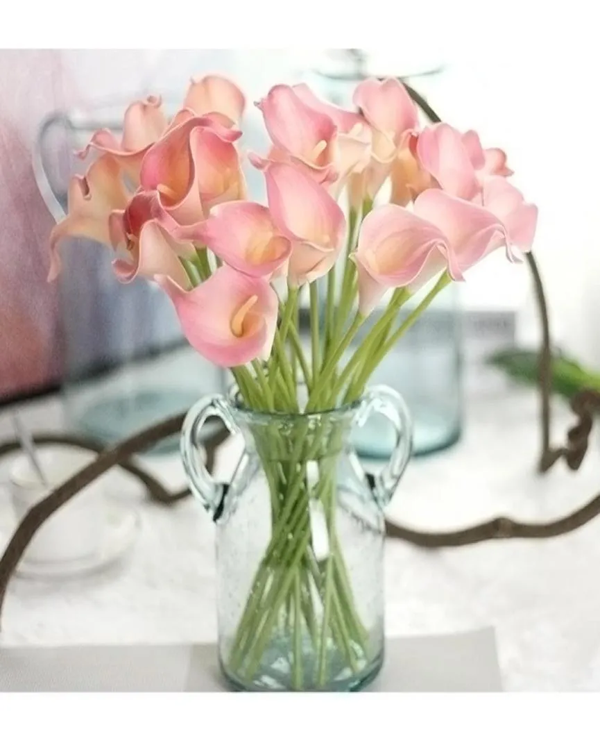 Biała sztuczna lilia calla real touch Flower bukiet ślub dom dekoracji dekoracja biuro Dekro Wybierz kolor Pink8796095