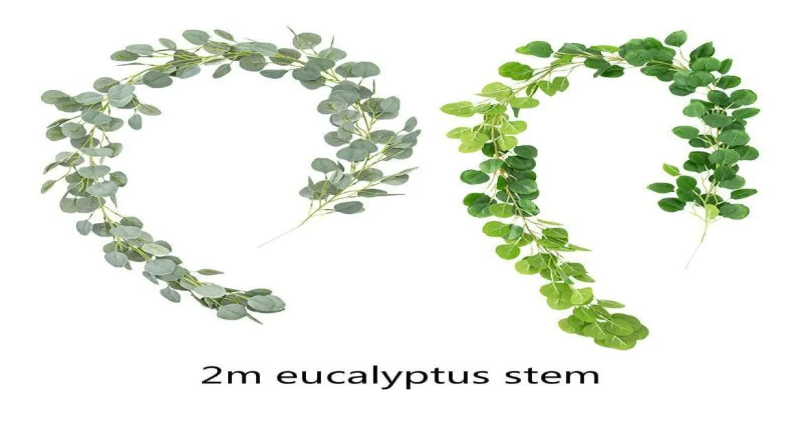 2m Artificial Gerland 148 leaves Artificial Eucalyptus More Leaves Vine Fake Greenery Garland Wedding Party Decoration Wedding Fav3164950