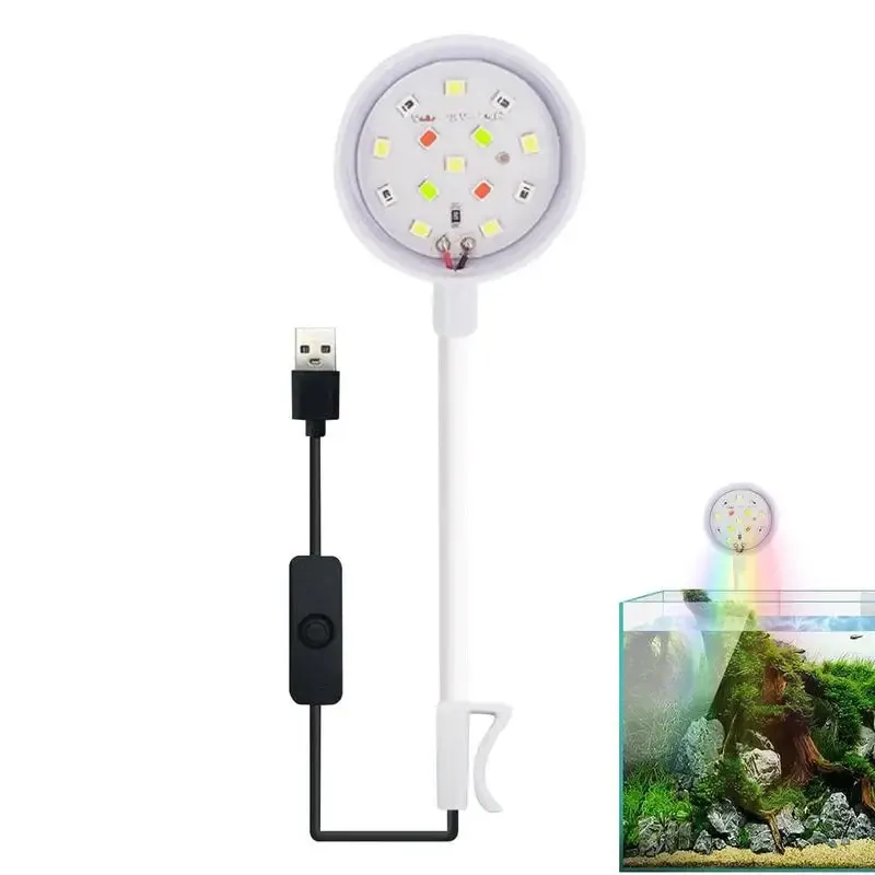 Illuminazione Acquario Luce Rotazione a 360 gradi USB Lampada per acquario Accessori per acquari Per acquario per tartarughe Acquario Soggiorno