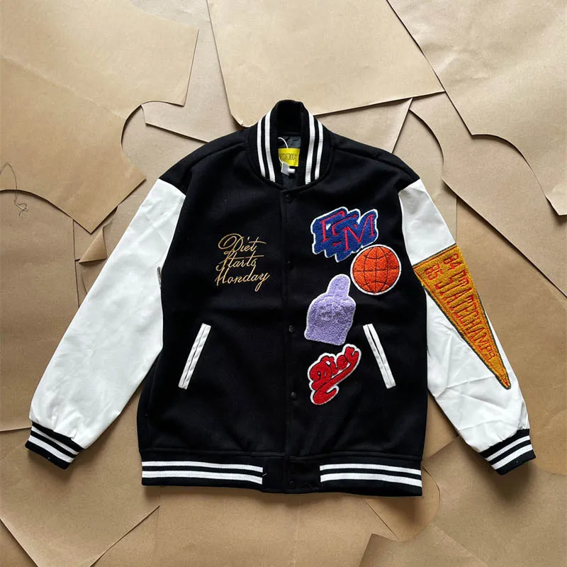 High Quality Coats Embroidery Men Women Baseball College Jacket