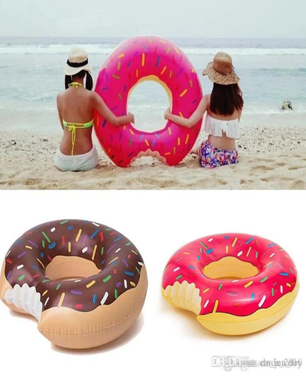 Summer Water Toy 36 inch Gigantic Donut Swimming Float Inflatable Swimming Ring Adult Pool Floats 2 Colors2081917