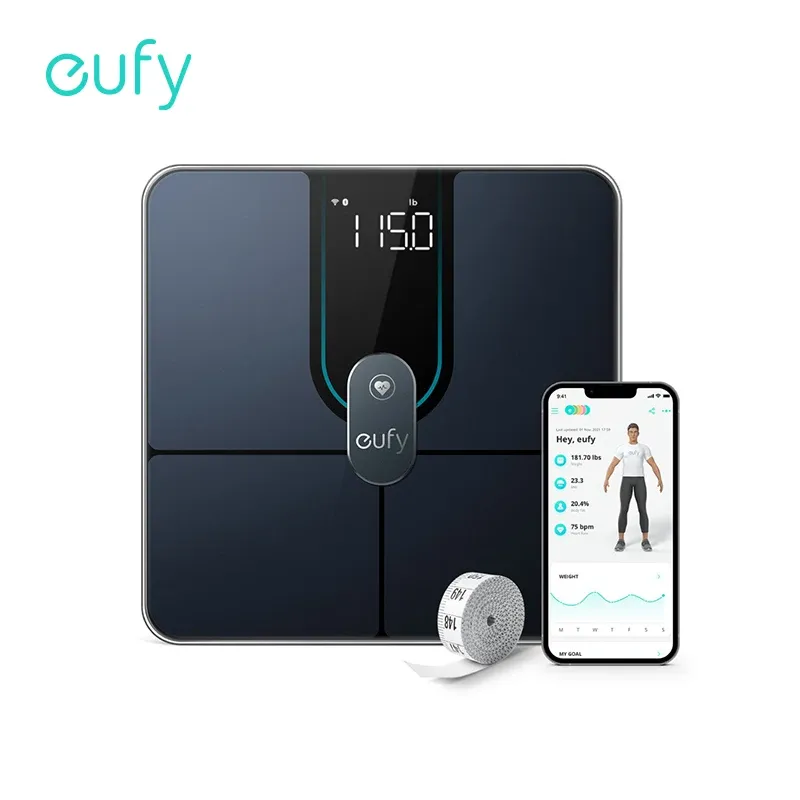 Balanças eufy Smart Scale P2 Pro Digital Balança de banheiro WiFi Bluetooth 16 medições incluindo peso frequência cardíaca gordura corporal