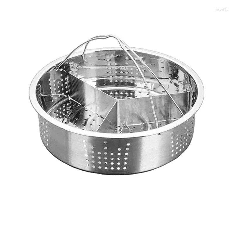 Double Boilers Trio Separator Set Stainless Steel Steamer Basket Rack Accessories Fast Steaming Grid Divider For Cooking