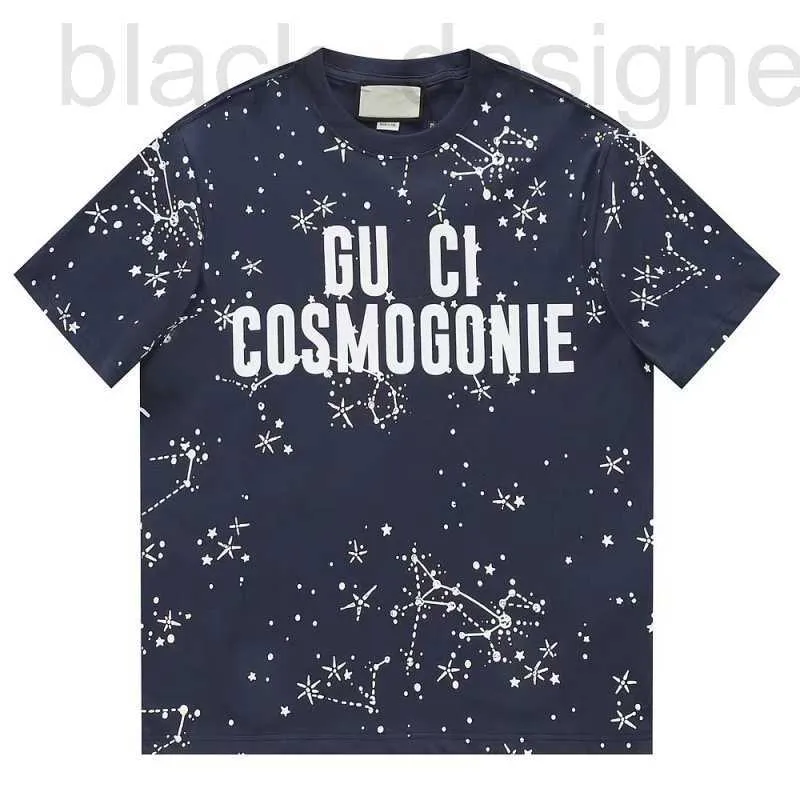 Women's T-Shirt designer High version 2023 Spring/Summer New Luxury Fashion GU Home Chest Full of Stars Printed Men's and Loose Short sleeved T-shirt 7E97