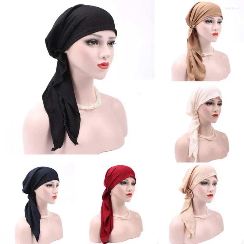 Ballkappen kleben Hut für Frauen Muslim Stretch Turban Baumwollhaarverlust Kopfschal Boot Baseball Cap Snap zurückrücken