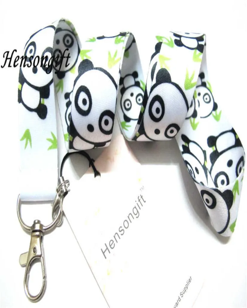 White Anime Panda Badge Lanyard for Keys ID Card Holders Phone Neck Straps2958723