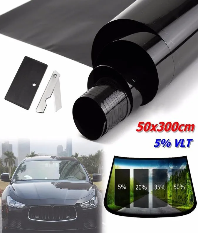 05x3m 5 15 30 VLT Koyu Siyah Gizlilik Araba Ev Cam Pencere Tonu Tinasyon Filmi Vinil Roll3296695