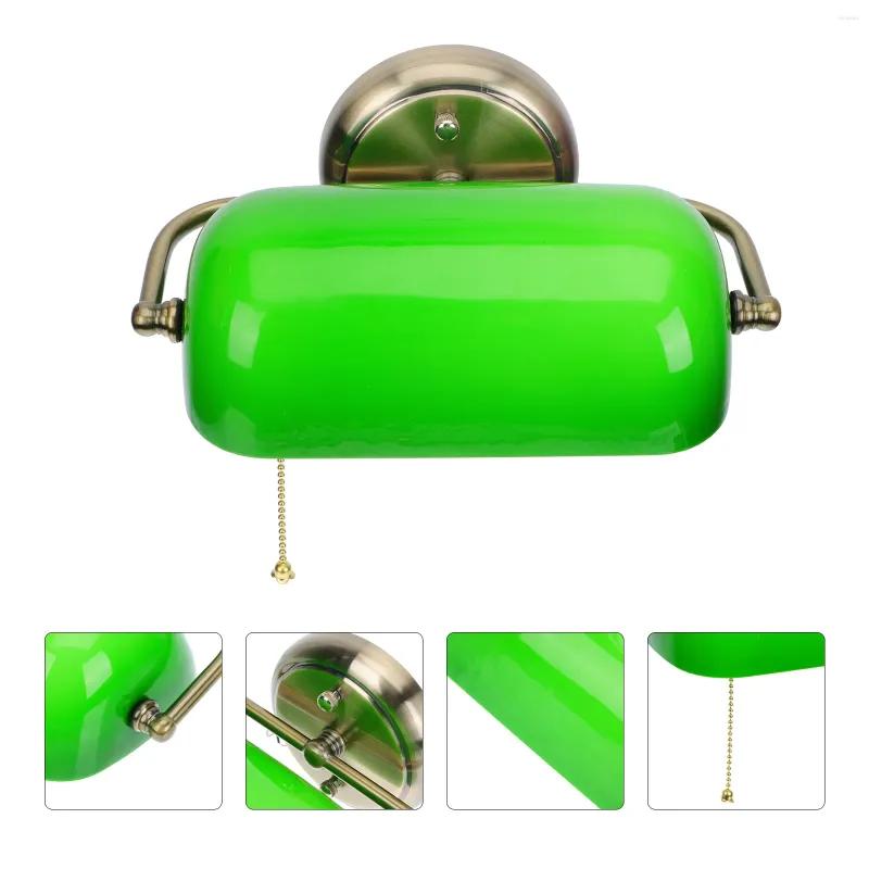 Lâmpada de parede decorar luzes solares ao ar livre mesa decorativa sombra verde metal cabeceira