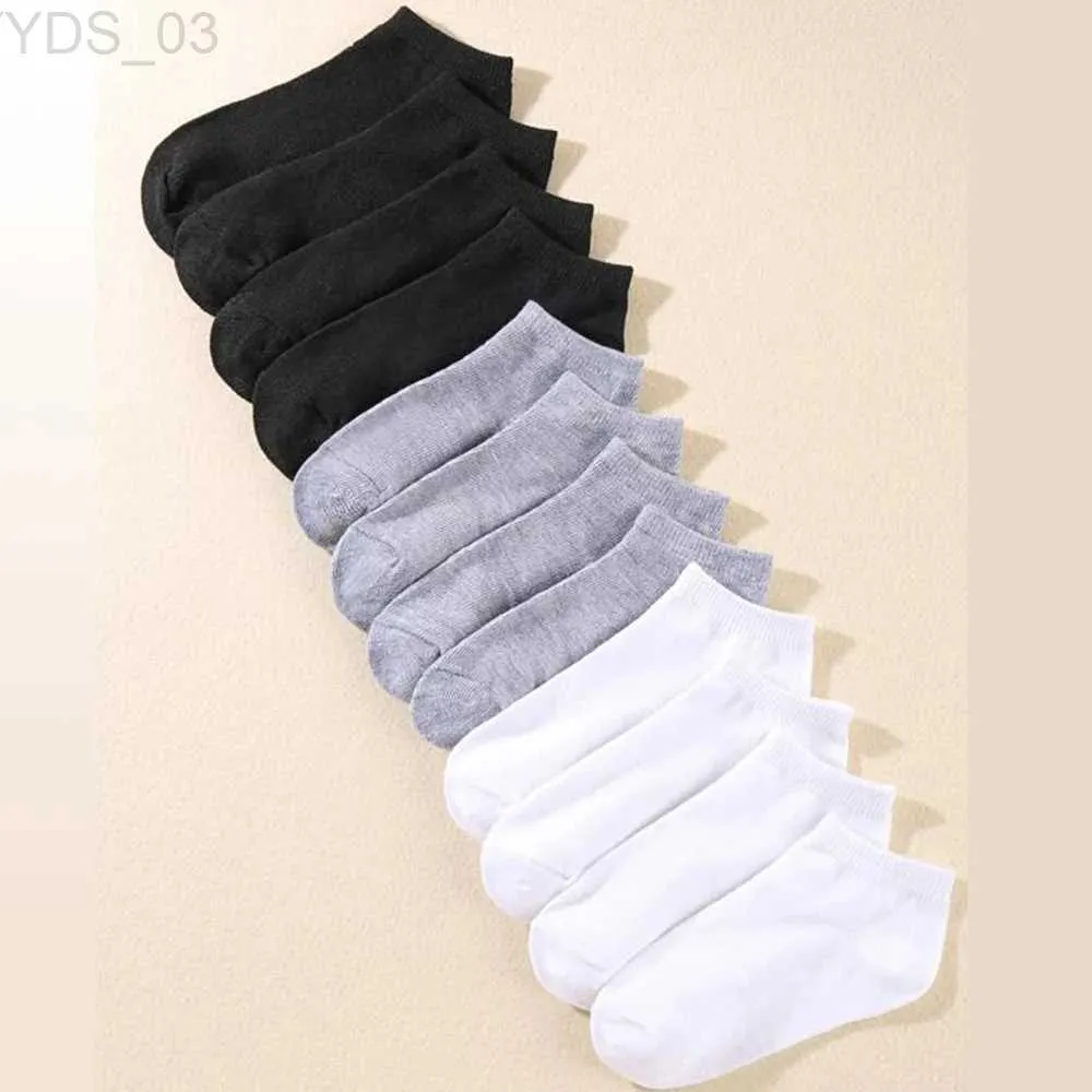 Детские носки 12 пар однотонных носков-лодочек Удобные дышащие высококачественные мужские деловые низкие носки-трубы Повседневные мужские тапочки-тапочки YQ240314
