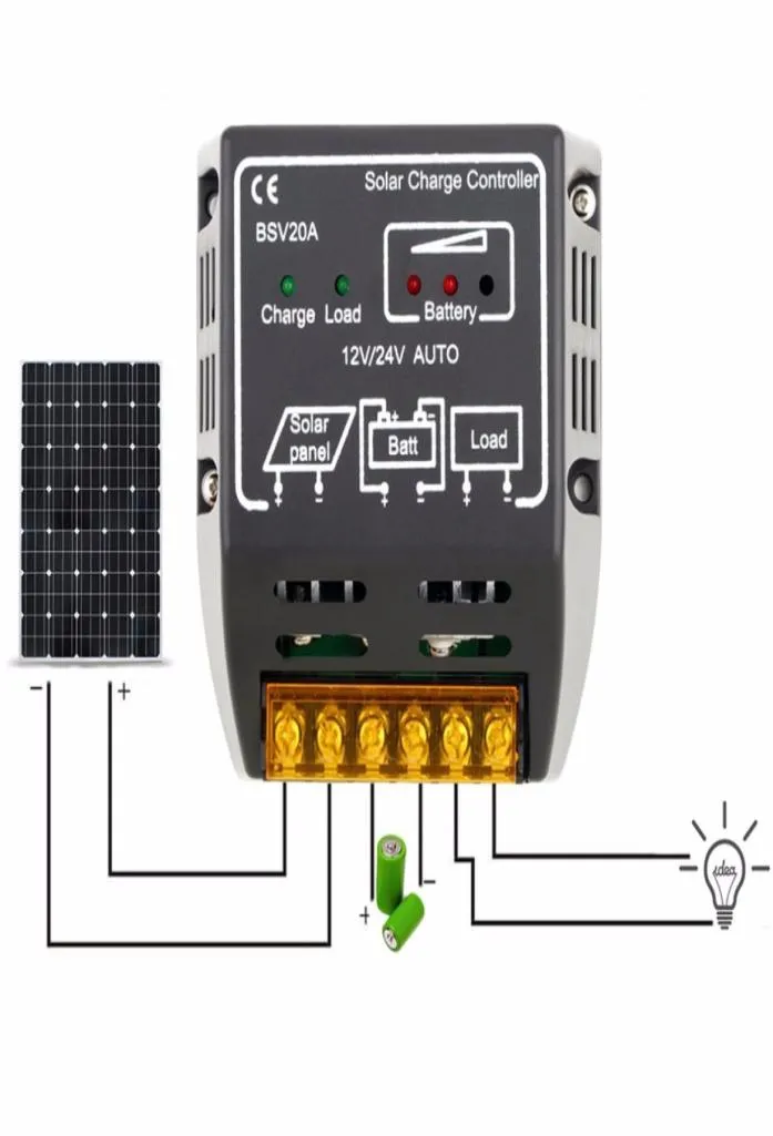 20a 12v24v controlador de carga do painel solar regulador de bateria seguro proteger regulador solar para sistema de painel solar us7112359