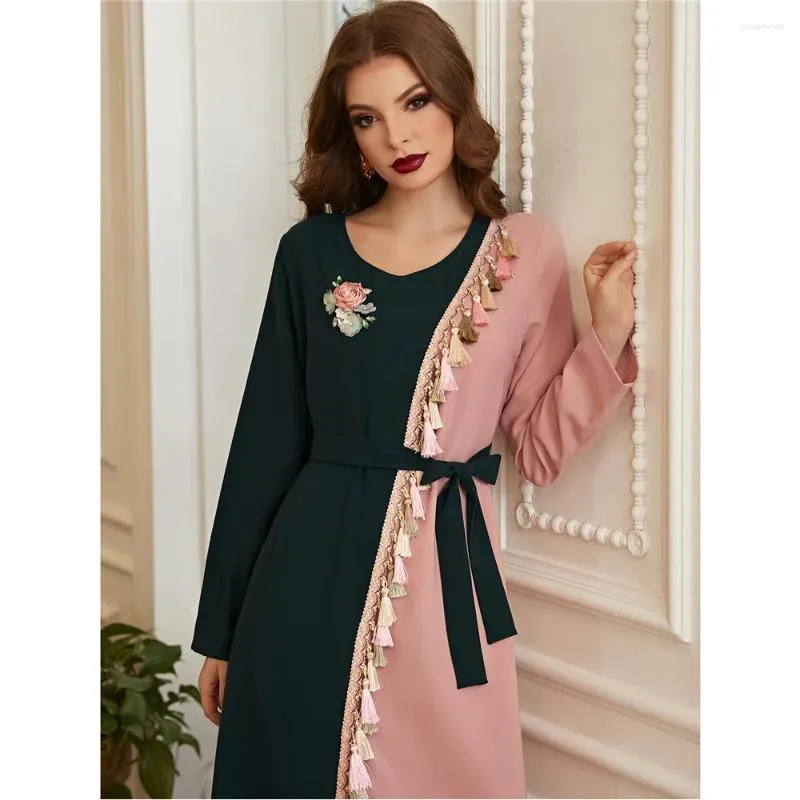 Abbigliamento etnico Marocchino Caftano Nappa Donne musulmane Abaya Islamico Arabia Arabo Abito Dubai Caftano Eid Ramadan Jalabiya Abiti