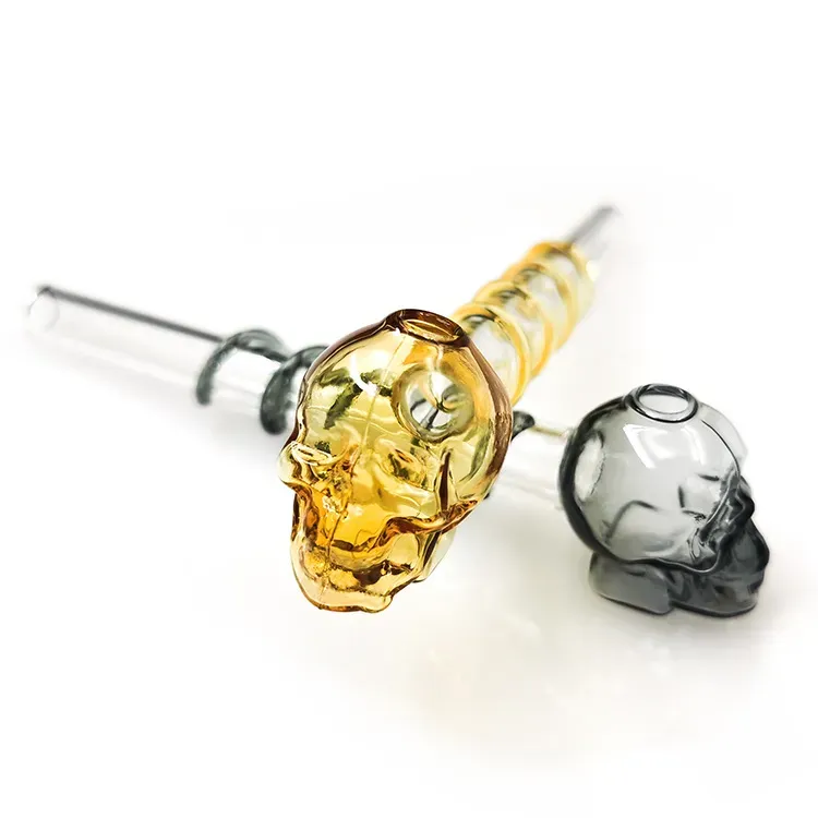 Cross-border hookahs glass skull Pipe export multi-color easy-to-clean glass rig dab