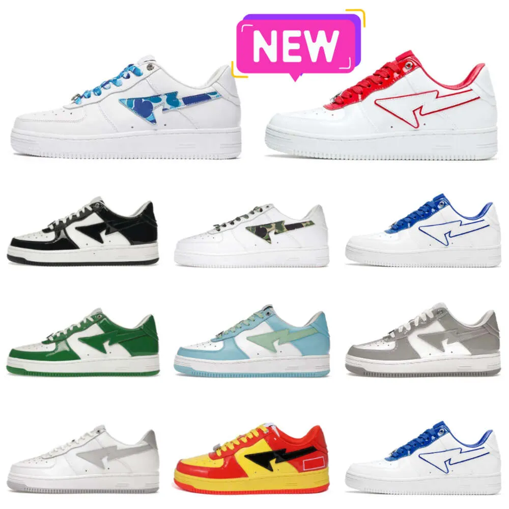 Zapatillas de deporte JJJJound para hombre zapatos casuales bajos mujeres negro blanco Italia Stas SK8 color Camo BapeStaesi Combo baño triple charol APES deportes diseñador zapatillas de deporte V69