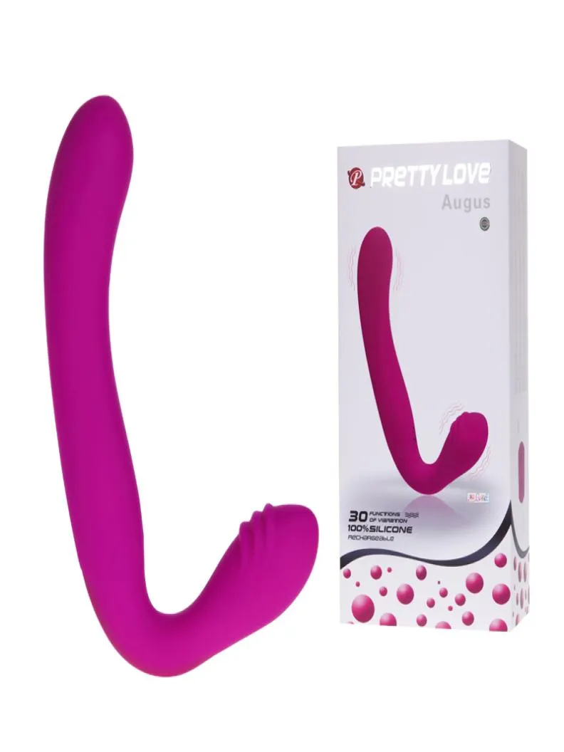 Pretty Love Strapless Strapon Dildo Dual Vibrators Penis Rechargeable Lesbian Strap On Double Ended Dildos Sex Toys for Woman q1719809152