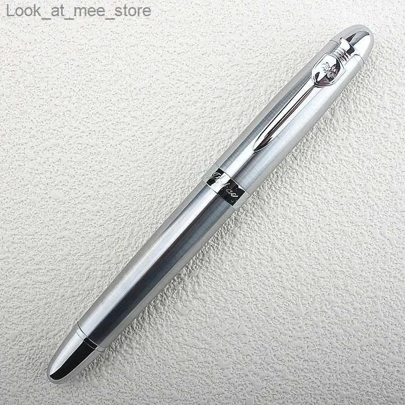 Stylos plume Stylos plume Jinhao X450 en acier inoxydable argent Clip stylo plume en métal 0.7mm plume en acier stylos à encre pour cadeau fournitures de bureau fournitures scolaires Q240314