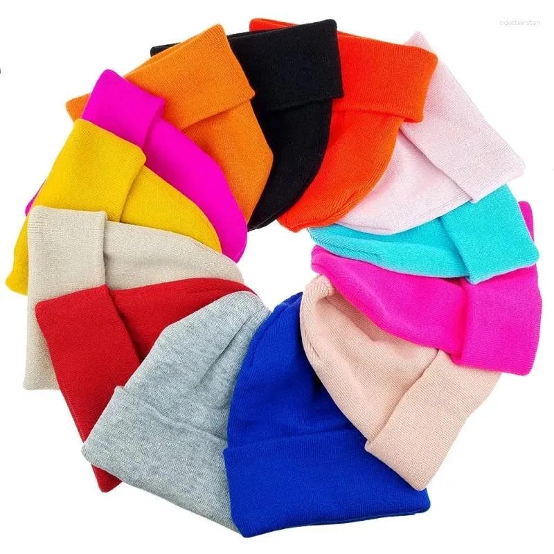 Bérets en laine pour garçons et filles, chapeau chaud pour enfants, couleur unie, mode coréenne tricotée, automne hiver
