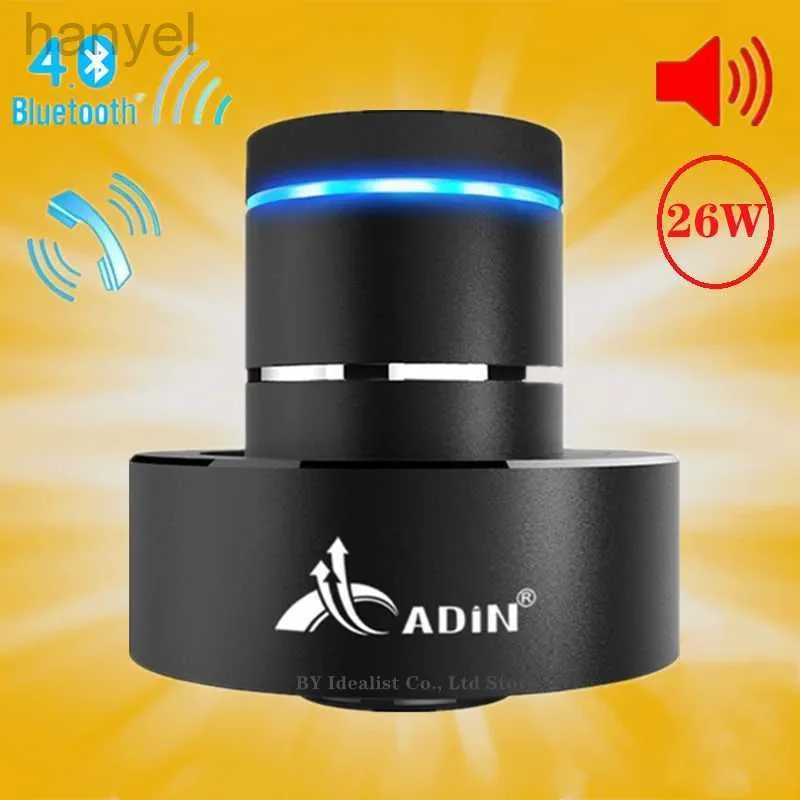 Portable Speakers Adin Portable Bluetooth Vibration Resonance Speaker Wireless Audio Subwoofer Vibro Speakers Sound Music Box Column Mic For Phone 240314