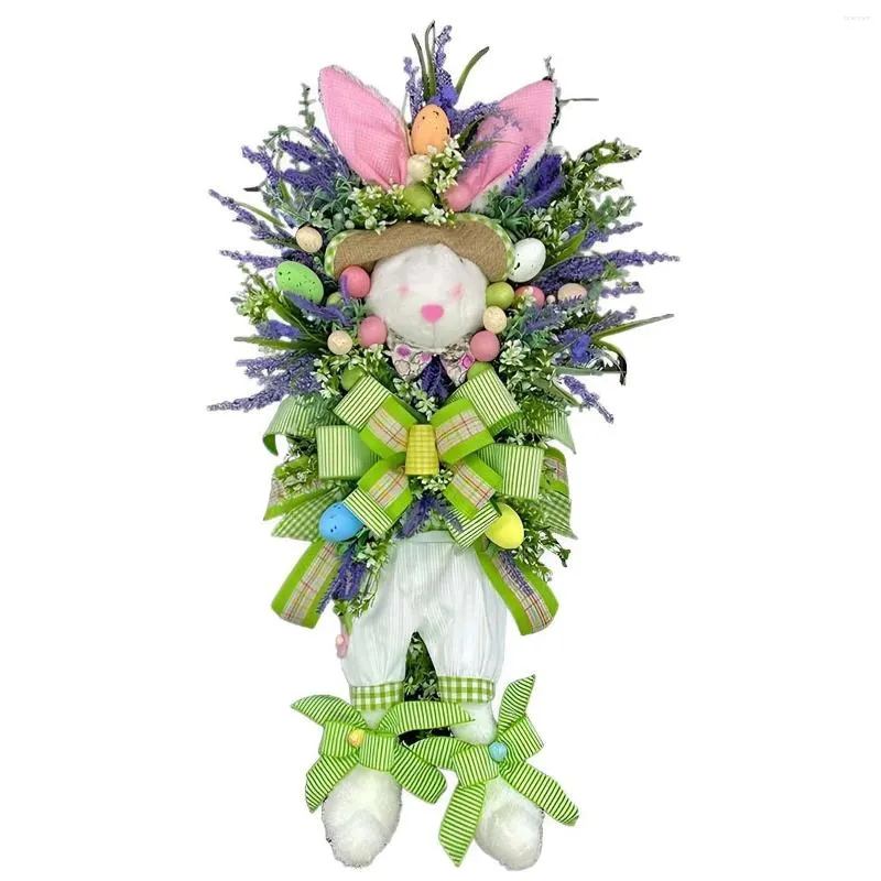 Dekorativa blommor Våren Easter Wreath Simulation Plants Door Hanginations For Front inomhusväggdekor