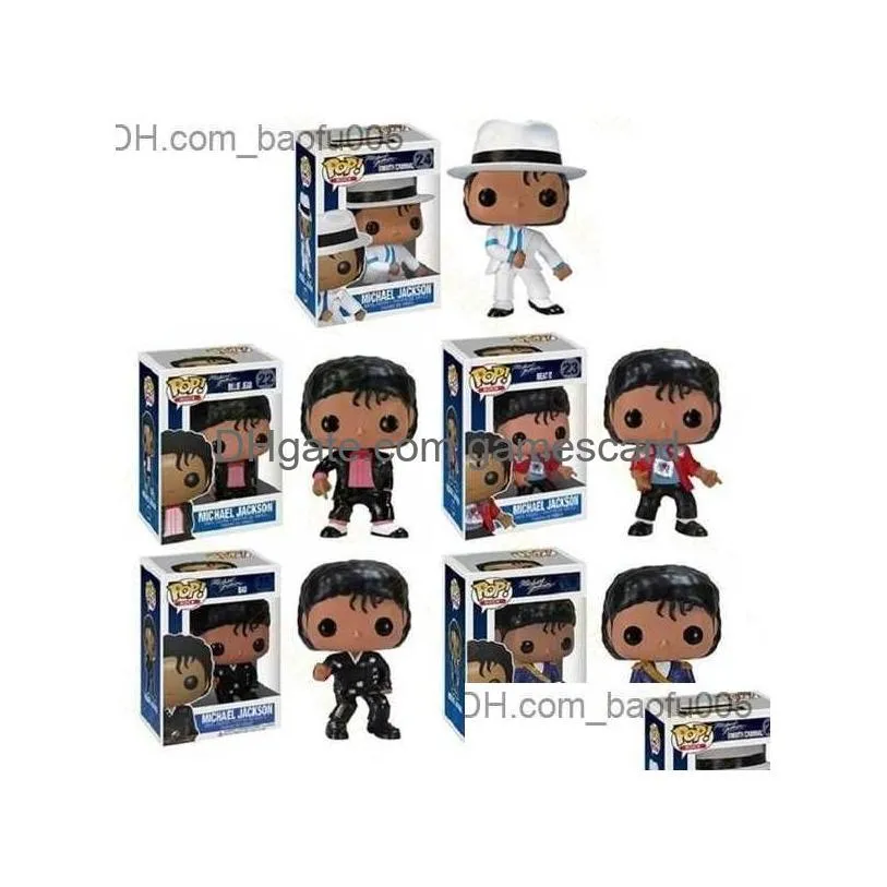 Mobiles# Mobiles Pop Beat It Michael Music Star PVC Action Figure Sammlung Modell Kinder Spielzeug Für Kinder Geburtstag Geschenk Drop Lieferung Dherj