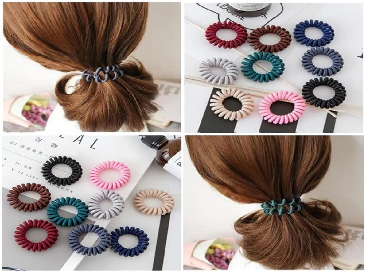 Fashion Girl Tie Hair Thin Hair Rope Ponytail Elastic Phone Cord Line Hårband Tyg Telefontråd Band T9G00795735734