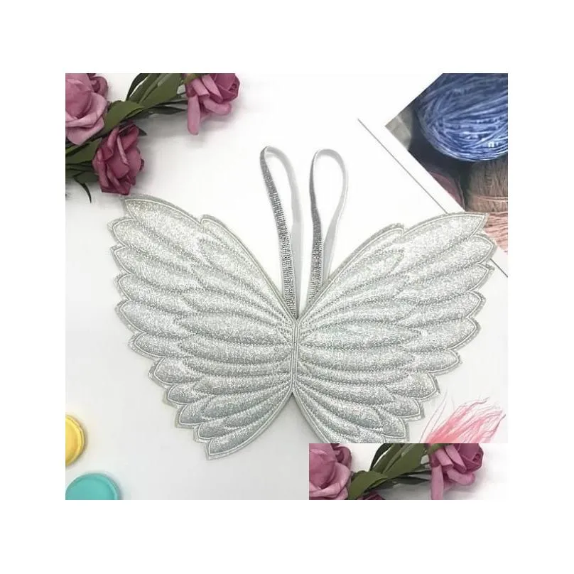 الحفلات تفضل الأطفال بنات Girls Glitter Wing Dress Up Cosplay Fairy Bradient Color Butterfly Wings Sliver Christmas Gift Drop Drop Dring Dhnrh