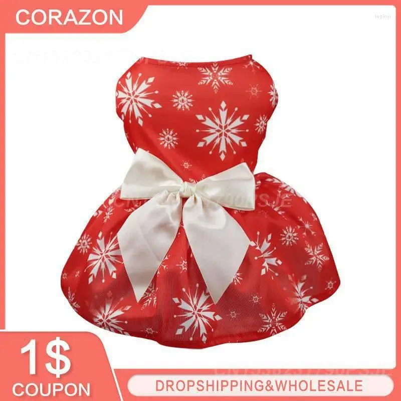 Vêtements pour chiens 1pcs Débardeur Jupe Créer une atmosphère festive Robe confortable Décoration Costume de Noël Image réaliste Pratique