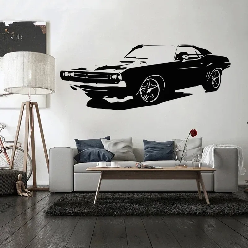 Naklejki Duże samochód Dodge Challenger sypialnia naklejki ścienne Mural Art Home Decor Creative Dekoration Plakat AY1954