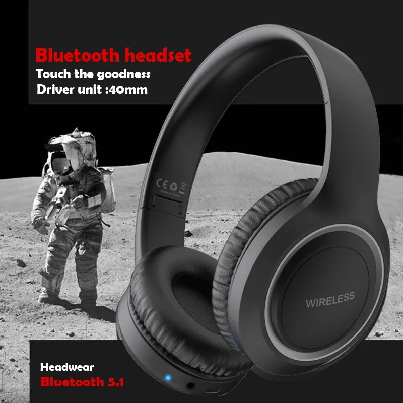 Microfoons Hoofdtelefoon Bluetooth5.1 Muziekcadeau Rond Stereo-oortelefoon Muziekheadset met microfoon voor Iphone Sumsamg Android Ios Nieuwjaarscadeaus