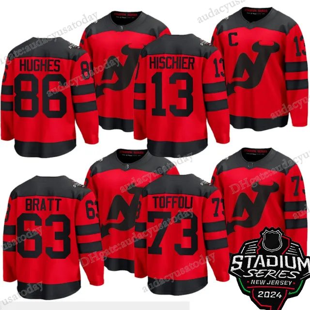 2024 Stadium Series New Jerseys Devil Jack Hughes Hockey Jersey Nico