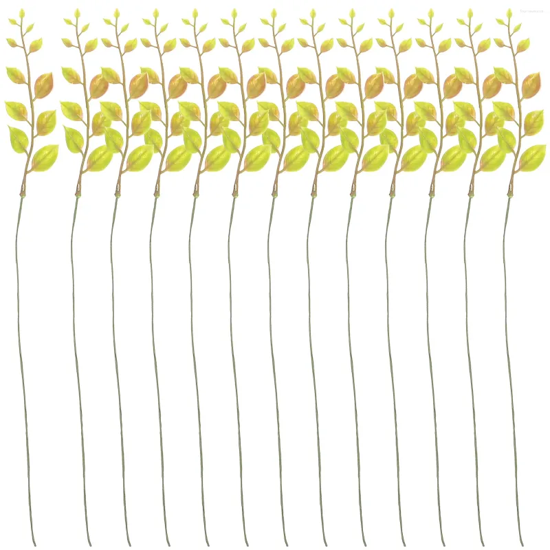 الزهور الزخرفية 20pcs القضاء الخضراء الاصطناعية تنبع باقة الزفاف طاولة مركزية النباتات الجذعية