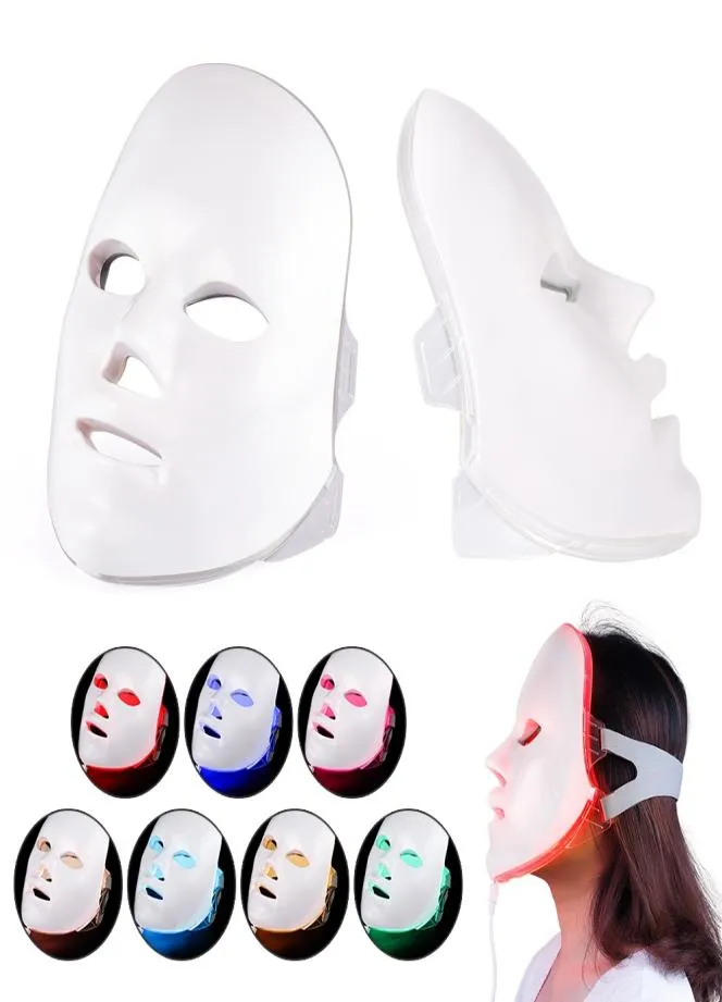 Health Beauty 7 Colors Lights LED Pon PDT Facial Mask Face Skin Care Rejuvenation Therapy Device Portable Home Use3455200