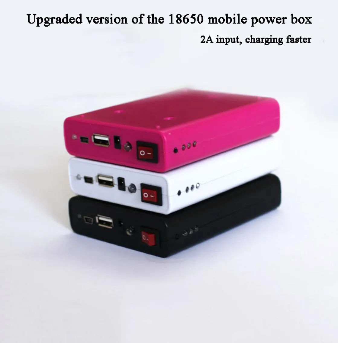 Svart 18650 Mobile Power Box 5V 2A USB -kabelladdare DIY Red Battery Box Charger 1A3964899