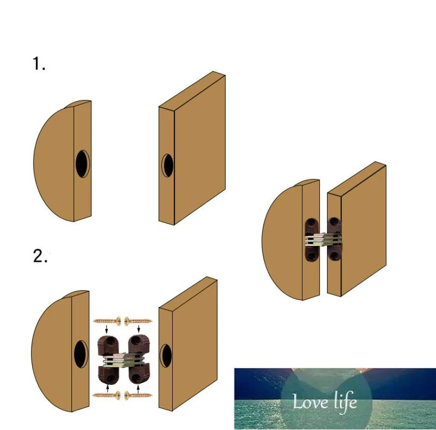 4pcs Hidden Folding Door Barrel Cross Hinge Plastic Invisible Concealed Hinges for Dining Table Connection Furniture Hardware Fact1970002